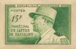 France_1952_Yvert_920a-Scott_675a_unadopted_Marechal_de_Lattre_Type_I-b_green_1319_Lx_CP_detail
