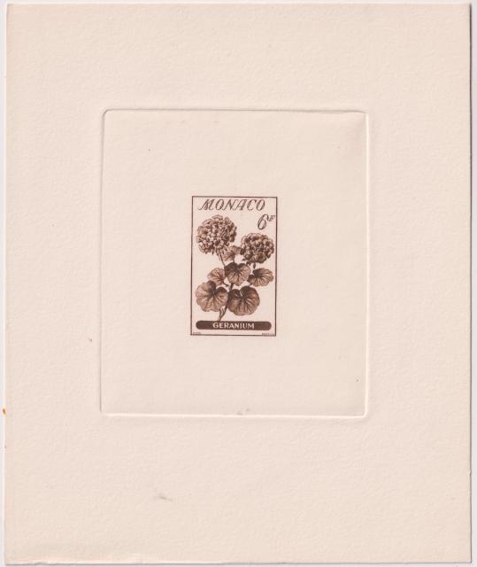 Monaco_1959_Yvert_518a-Scott_442_unadopted_6f_Geranium_brown_AP