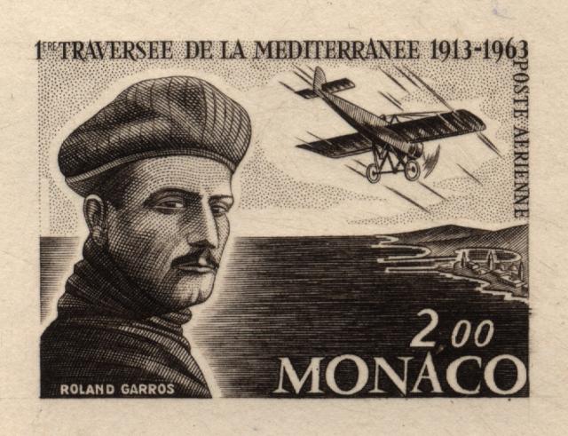Monaco_1963_Yvert_PA81b-Scott_C63_unadopted_Roland_Garros_etat_sepia_ga_AP_detail