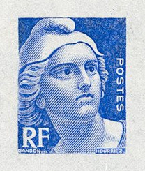 France_1945_Yvert_712b-Scott_535_unadopted_Marianne_de_Gandon_et_Hourriez_etat_blue_typo_c_AP_detail