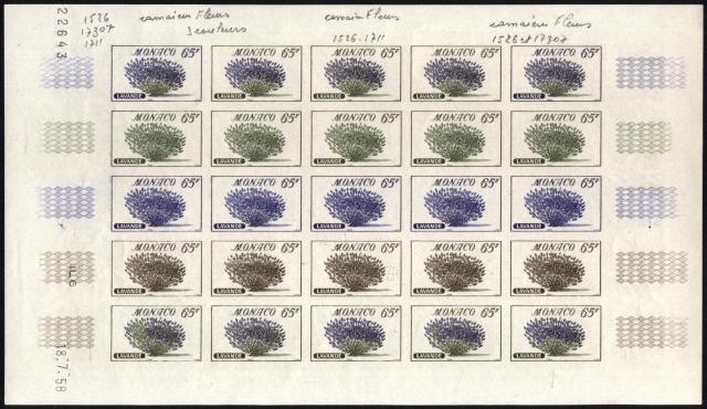 Monaco_1959_Yvert_521a-Scott_445_unadopted_65f_Lavande_full_sheet_b_ESS