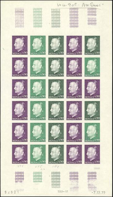 Monaco_1972_Yvert_993a-Scott_934_unadopted_90c_Prince_Rainier_III_full_sheet_c_ESS
