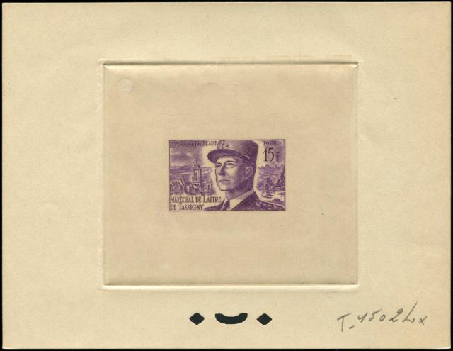 France_1952_Yvert_920b-Scott_675b_unadopted_Marechal_de_Lattre_Type_II_violet_1502_Lx_d_ATP