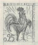 France_1962_Yvert_1331b-Scott_1024b_unadopted_Coq_by_Decaris_MAQ_detail