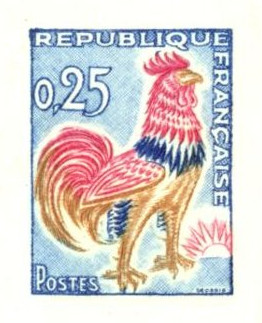 France_1962_Yvert_1331a-Scott_1024a_unadopted_Coq_by_Decaris_multicolor_ATP_detail