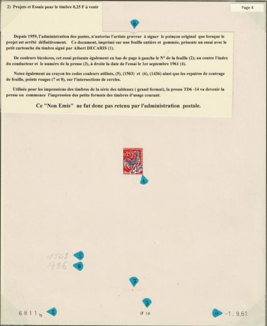 France_1962_Yvert_1331c-Scott_1024c_unadopted_Coq_by_Decaris_multicolor_ESS