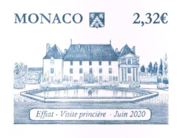 Monaco_2021_Yvert_3293-Scott_unadopted_2E32_Effiat_Castle_positive_blue_ac_AP_detail