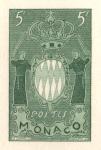 Monaco_1954_Yvert_411a-Scott_318_unissued_in_TD_armoirie_green_a_AP_detail