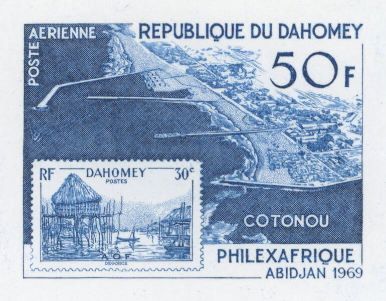 Dahomey_1969_Yvert_PA98-Scott_C94_blue_c_detail