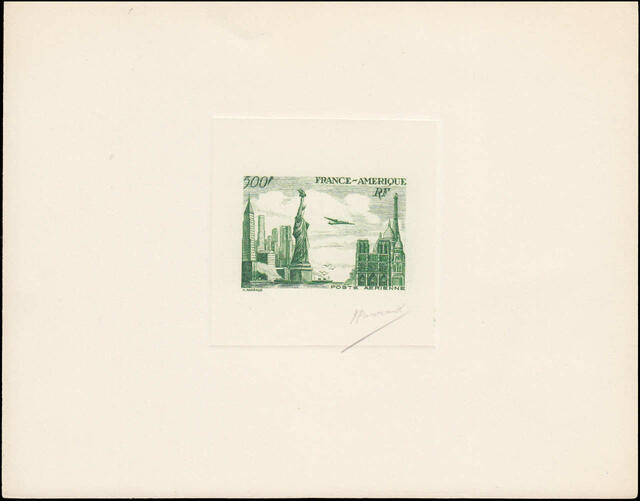 France_1949_Yvert_840c-Scott_622c_unadopted_airmail_500f_Amitie_FR-USA_green_ba_AP