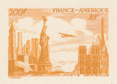 France_1949_Yvert_840c-Scott_622c_unadopted_airmail_500f_Amitie_FR-USA_yellow-brown_ac_AP_detail