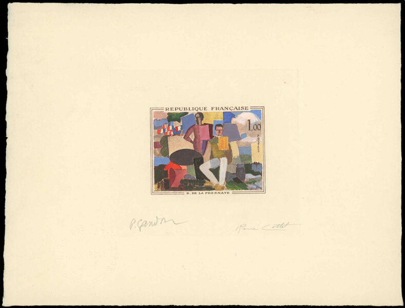 France_1961_Yvert_1322-Scott_1018_positive_hand_multicolor_ba