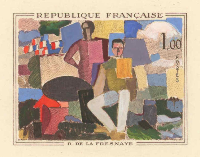 France_1961_Yvert_1322-Scott_1018_positive_hand_multicolor_ba_detail