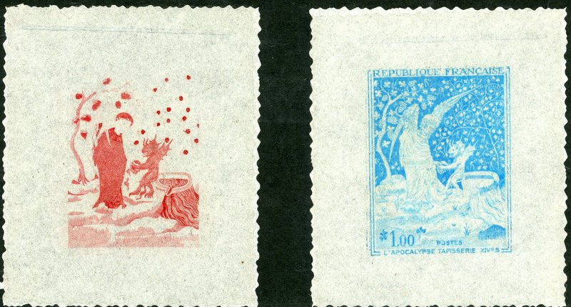 France_1965_Yvert_1458-Scott_1131_positive_etat_light-blue_+_negative_red