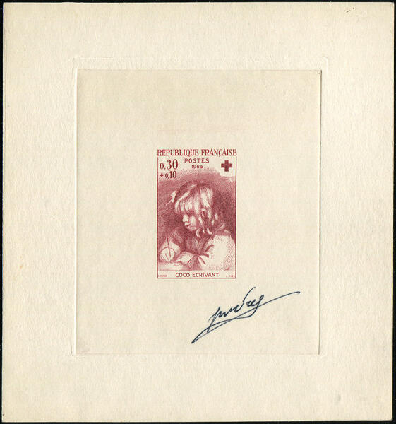 France_1965_Yvert_1467-Scott_B393_etat_red-brown