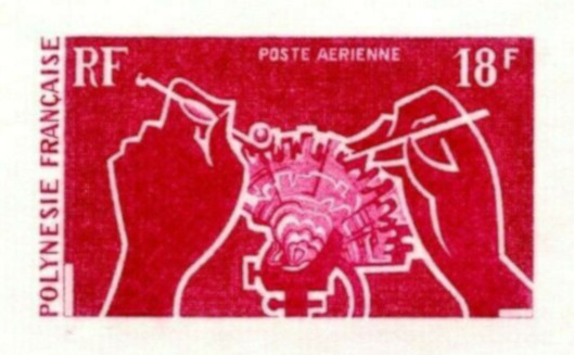 Polinesia_1970_Yvert_PA36-Scott_C59_lilac-red_a_detail