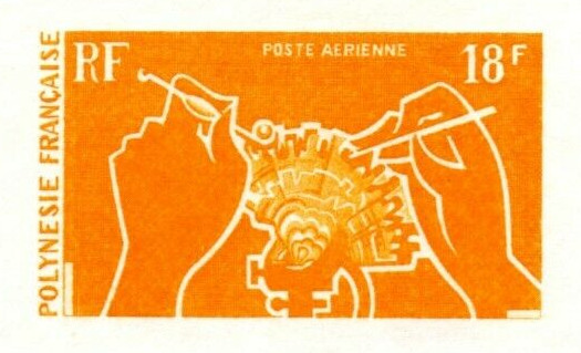 Polinesia_1970_Yvert_PA36-Scott_C59_orange_a_detail