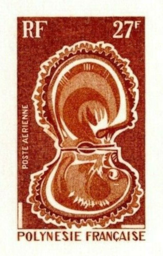 Polinesia_1970_Yvert_PA37-Scott_C60_brown_detail