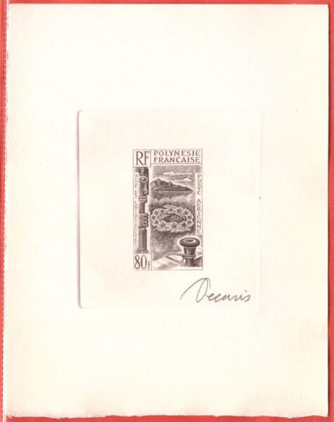 Polinesia_1965_Yvert_PA15-Scott_C38_etat_sepia