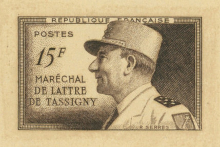 France_1952_Yvert_920a-Scott_675a_unadopted_Marechal_de_Lattre_Type_I-b_brown_1707_Lx_a_CP_detail