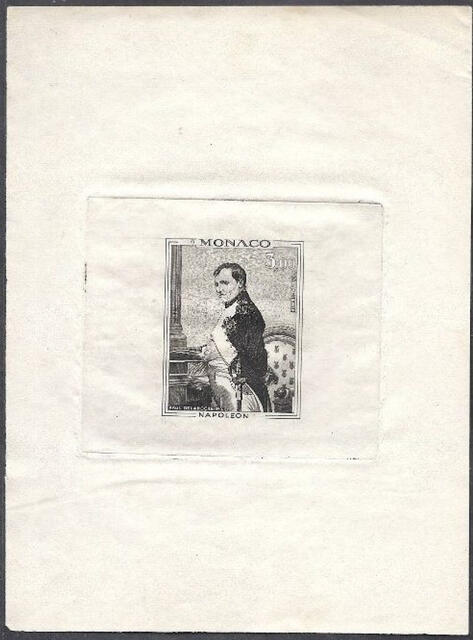 Monaco_1969_Yvert_PA94a-Scott_C76_unissued_in_TD_Napoleon_horizontal_die_without_frame_positive_1er_etat_black_bc_AP