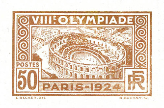 France_1924_Yvert_186a-Scott_201_unadopted_Jeux_Olympiques_Paris_50c_brown_typo_AP_detail