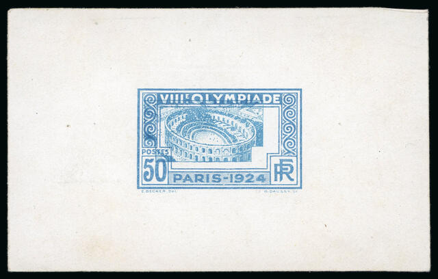 France_1924_Yvert_186a-Scott_201_unadopted_Jeux_Olympiques_Paris_50c_blue_misplaced_typo_aa_AP