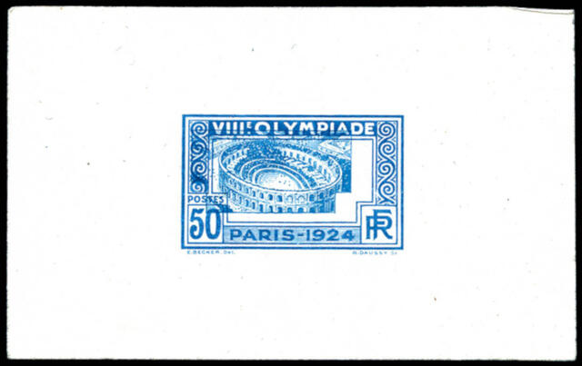 France_1924_Yvert_186a-Scott_201_unadopted_Jeux_Olympiques_Paris_50c_blue_misplaced_typo_ab_AP