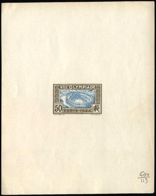 France_1924_Yvert_186a-Scott_201_unadopted_Jeux_Olympiques_Paris_50c_sepia_604_+_blue_113_typo_aa_CP