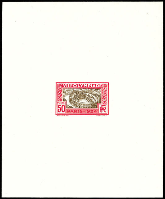 France_1924_Yvert_186a-Scott_201_unadopted_Jeux_Olympiques_Paris_50c_red_419_+_brown_702_typo_a_CP