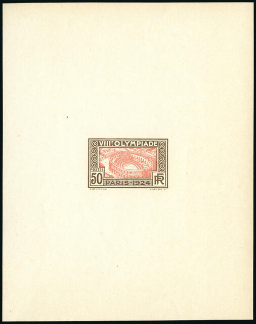 France_1924_Yvert_186a-Scott_201_unadopted_Jeux_Olympiques_Paris_50c_brown_717_+_orange_418_typo_aa_CP