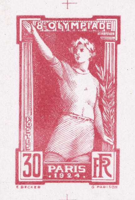 France_1924_Yvert_186bx-Scott_201_unadopted_Jeux_Olympiques_Paris_30c_lilac-red_typo_AP_detail