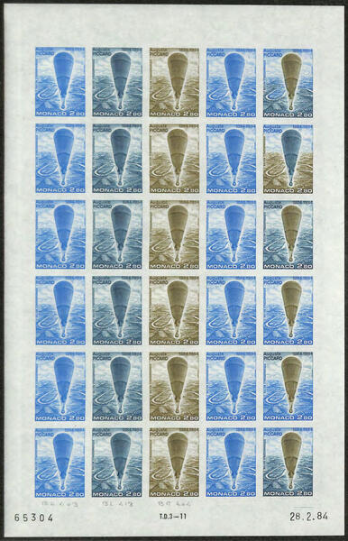 Monaco_1984_Yvert_1427-Scott_1433_full_sheet_aa