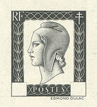 France_1945_Yvert_701k_unissued_Marianne_de_Dulac_1er_etat_black_AP_detail