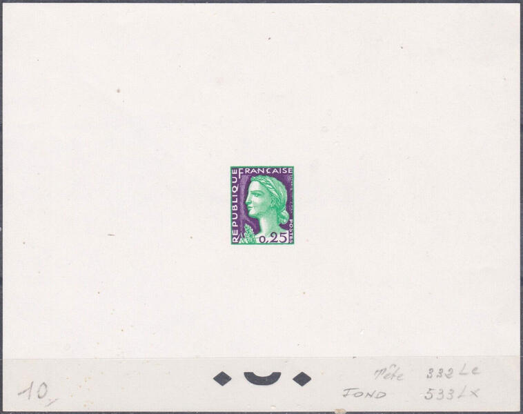 France_1960_Yvert_1263-Scott_968_tete_green_332_Lc_fond_violet_533_Lx_typo_c