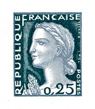 France_1960_Yvert_1263-Scott_968_tete_grey_616_Lc_fond_green_334_Lc_typo_c_detail_a