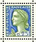 France_1960_Yvert_1263-Scott_968_tete_green_333_Lc_fond_blue_134_Lc_typo_detail