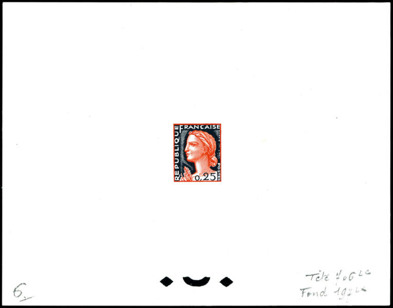 France_1960_Yvert_1263-Scott_968_tete_brown_706_Lc_fond_blue_197_Lx_typo