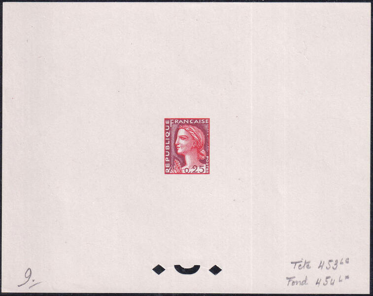 France_1960_Yvert_1263-Scott_968_tete_red_453_Lc_fond_red_454_Lx_typo_c