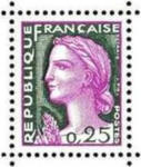 France_1960_Yvert_1263-Scott_968_tete_lilac_534_Lx_fond_green_325_Lx_typo_detail_a