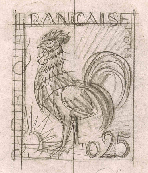 France_1962_Yvert_1331d-Scott_1024d_unadopted_Coq_by_Decaris_MAQ_detail