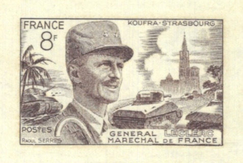 France_1953_Yvert_942b-Scott_692_unadopted_8f_General_Leclerc_sepia_ATP_detail