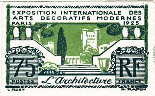 France_1924_Yvert_215a-Scott_225_unadopted_75c_Arts_decoratifs_dark-blue_+_green_+_dark-green_+_2eme_etat_red_+_blue_typo_aa_COL