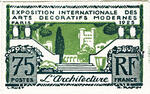 France_1924_Yvert_215a-Scott_225_unadopted_75c_Arts_decoratifs_dark-blue_+_green_+_dark-green_+_2eme_etat_red_+_blue_typo_aa_COL