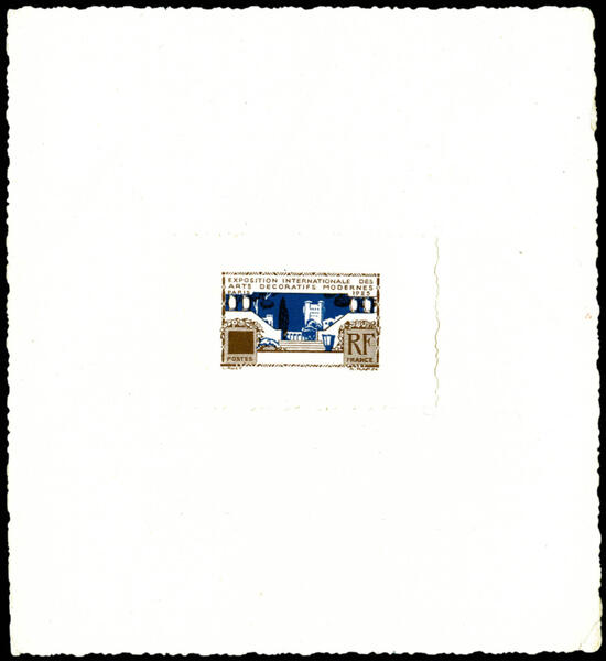 France_1925_Yvert_213-Scott_223_2eme_etat_dark-blue_+_dark-brown_typo