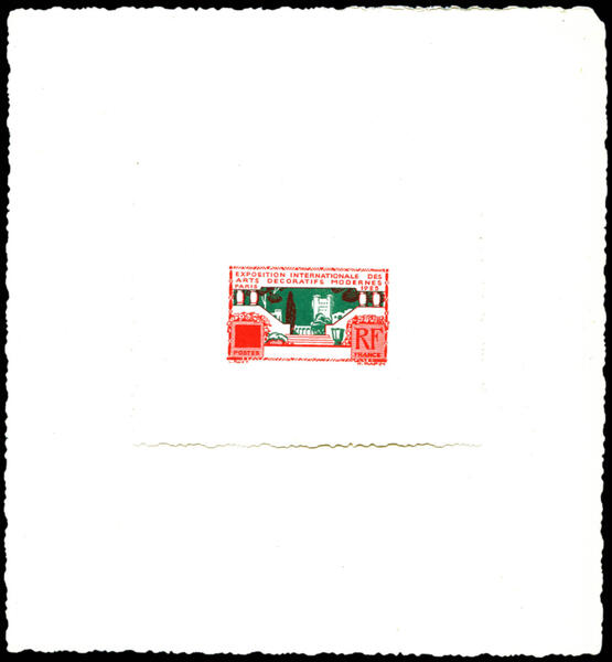 France_1925_Yvert_213-Scott_223_2eme_etat_green_+_red_typo