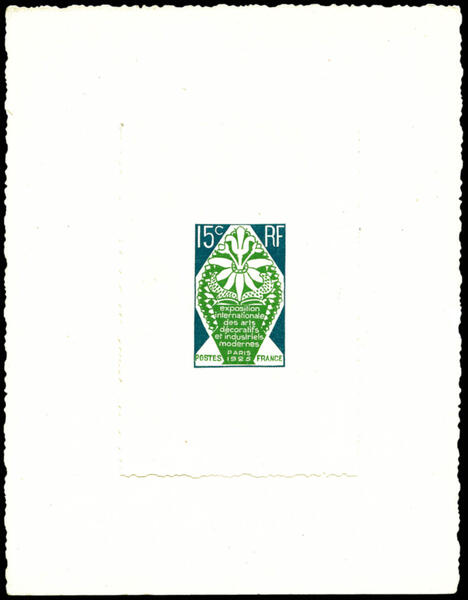 France_1925_Yvert_211-Scott_221_green_+_dark-green_typo