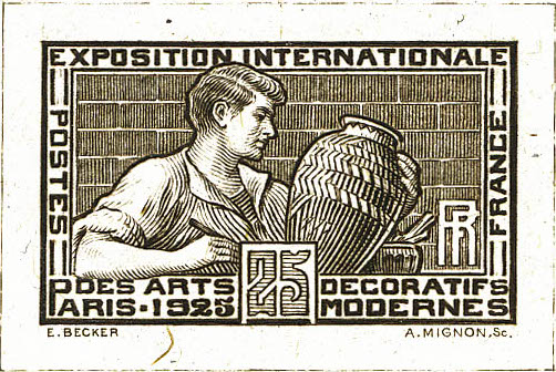 France_1924_Yvert_212a-Scott_222_unissued_in_TD_Arts_decoratifs_sepia_b_AP_detail