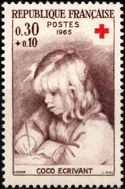 France_1965_Yvert_1467-Scott_B393_Red_Cross_Coco_Ecrivant_a_IS