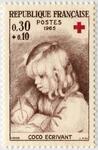 France_1965_Yvert_1467-Scott_B393_Red_Cross_Coco_Ecrivant_b_IS